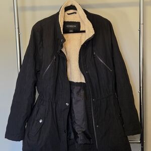 Liz Claiborne Black Utility Jacket with Cream Interior